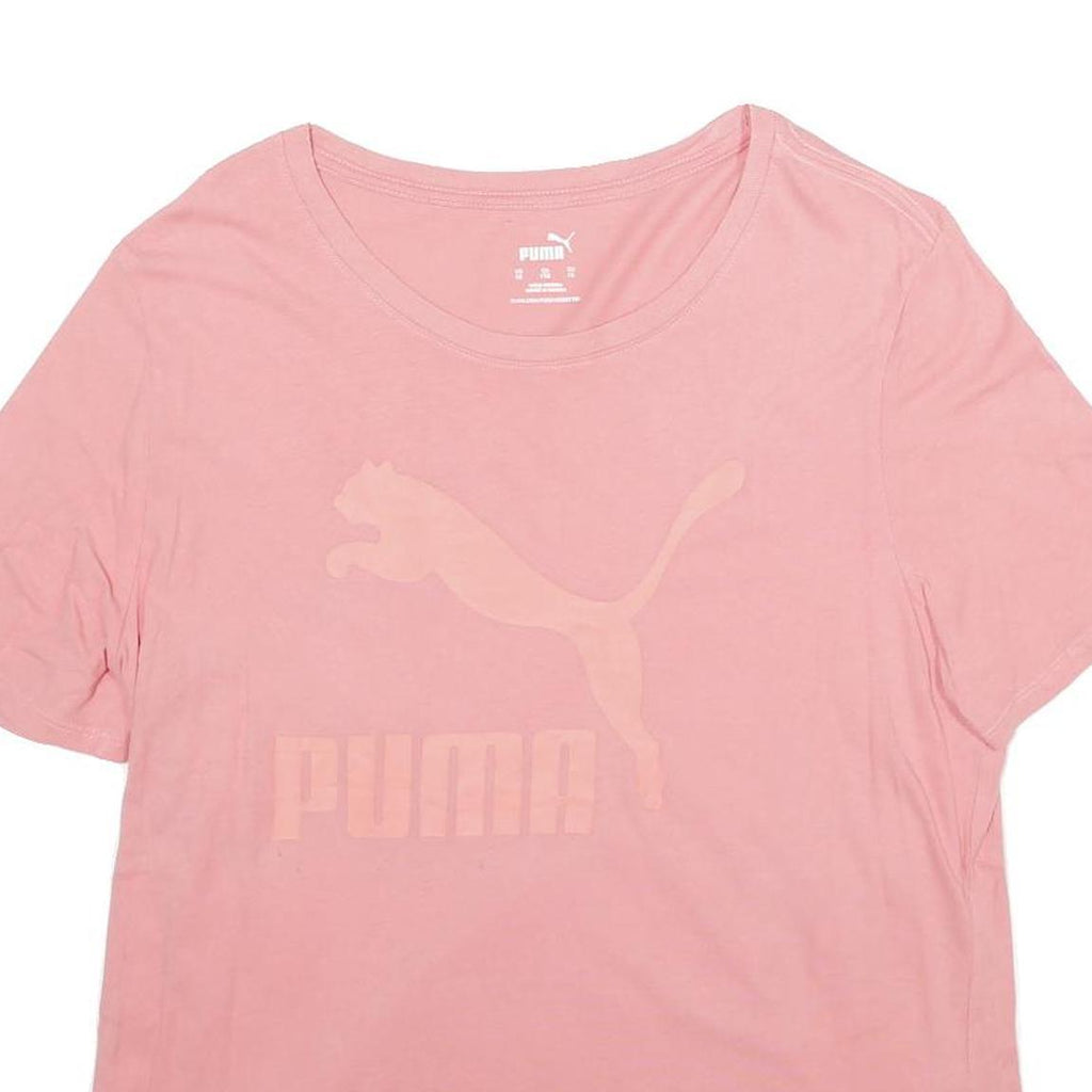 PUMA Womens Pink Graphic T-Shirt XL Short Sleeve Round Neck Casual Wear