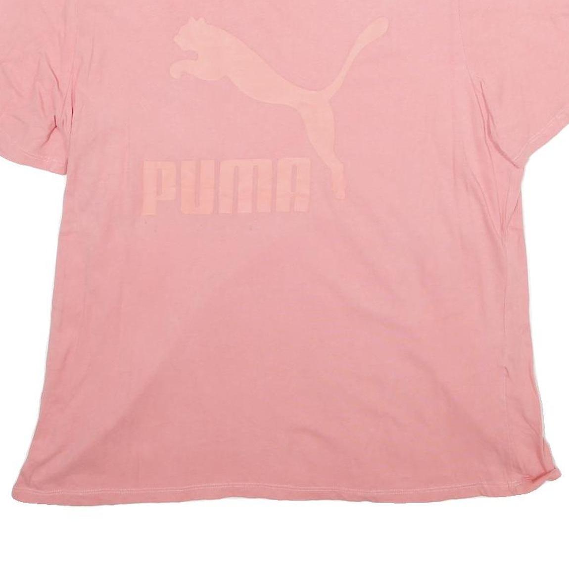 PUMA Womens Pink Graphic T-Shirt XL Short Sleeve Round Neck Casual Wear