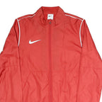 NIKE Womens Red Plain Sports Zip Jacket S Polyester Blend Athletic Fit