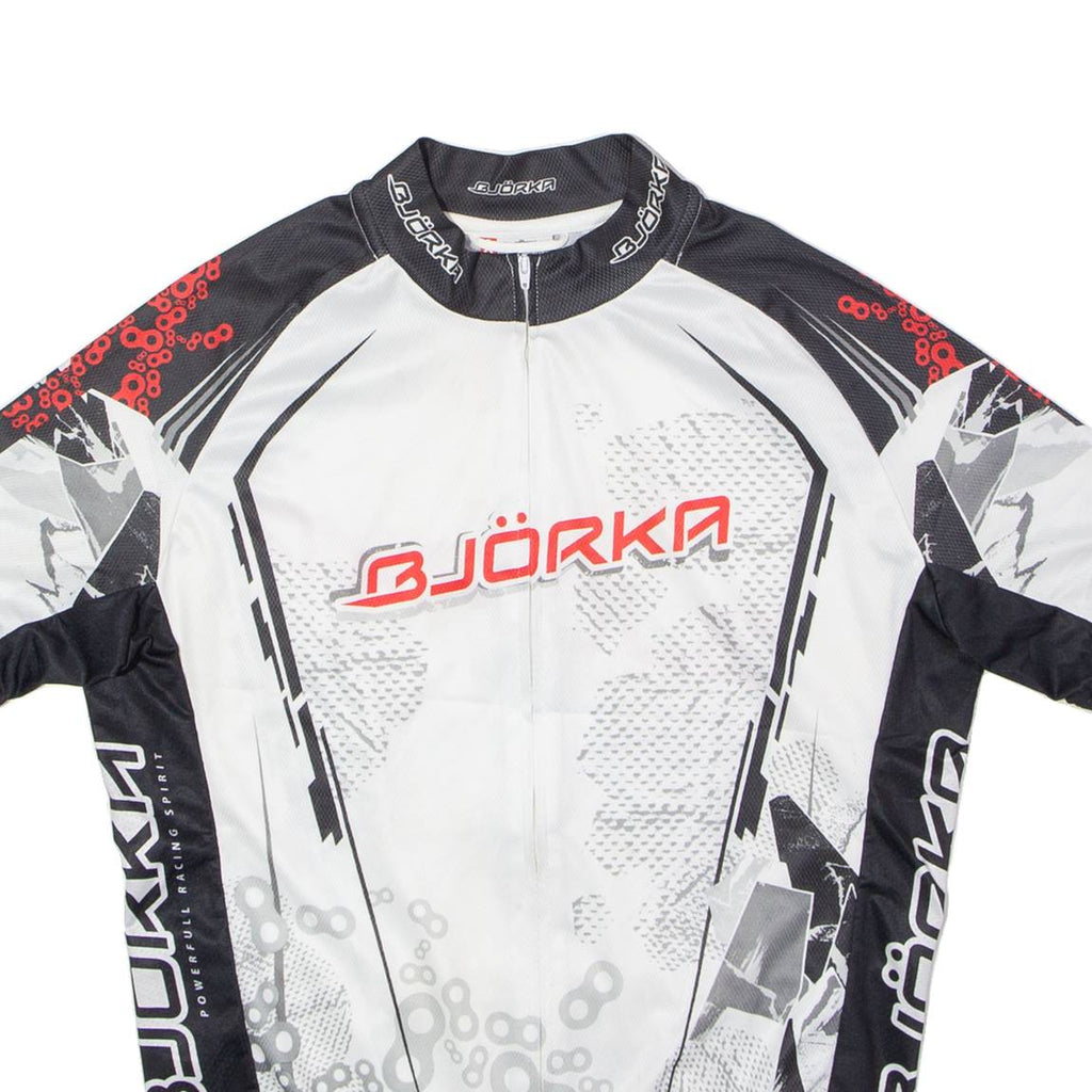 BJORKA Cycling Mens Jersey White High Neck M
