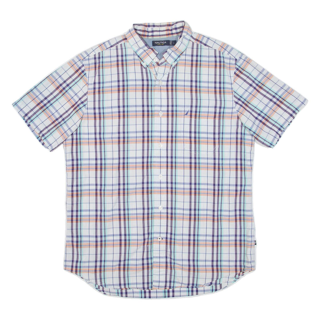 NAUTICA Mens Shirt White Check L