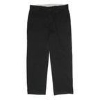 DICKIES Mens Black Regular Straight Trousers W34 L29 Workwear Zip Closure