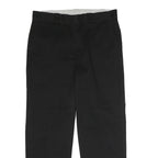 DICKIES Mens Black Regular Straight Trousers W34 L29 Workwear Zip Closure