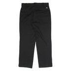 DICKIES Mens Black Regular Straight Trousers W34 L29 Workwear Zip Closure