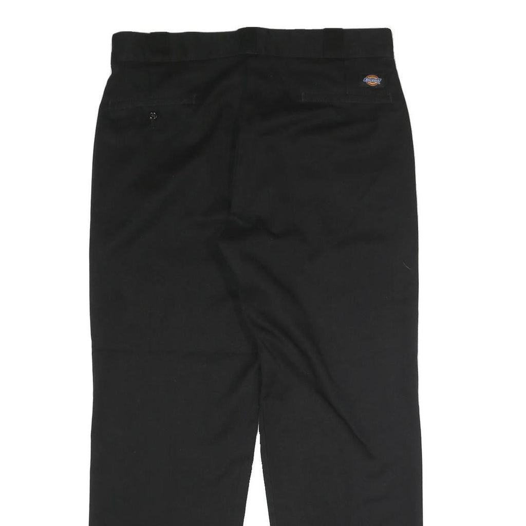 DICKIES Mens Black Regular Straight Trousers W34 L29 Workwear Zip Closure
