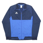 ADIDAS Mens Navy & Blue Zip Polyester Sports Jacket L Athletic Track Top