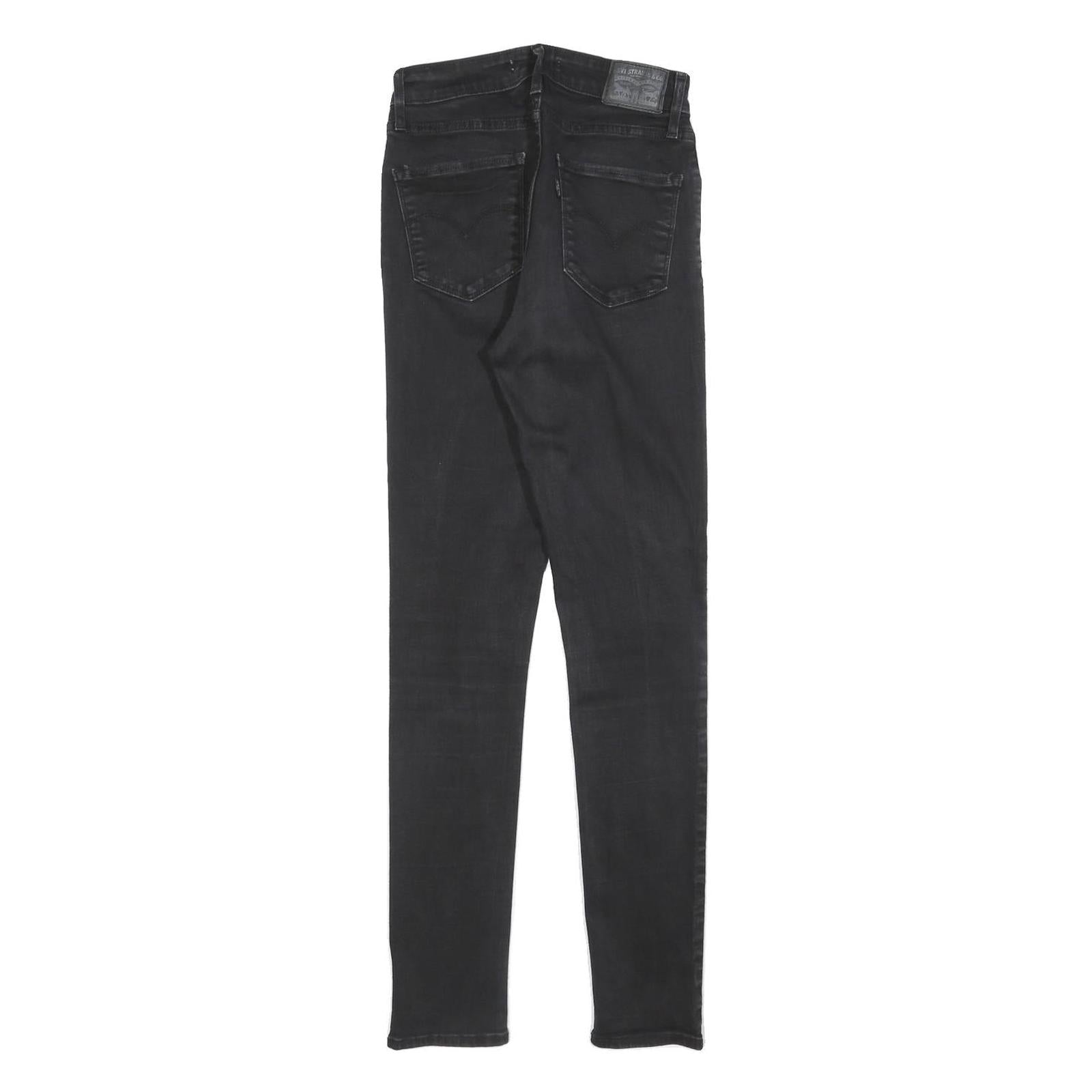 LEVI'S 721 Womens Jeans Black Slim Skinny Denim Medium W26 L30 Stretch