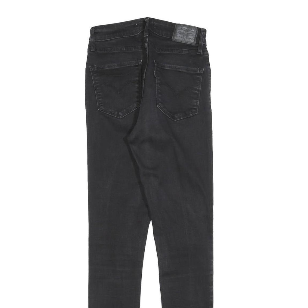 LEVI'S 721 Womens Jeans Black Slim Skinny Denim Medium W26 L30 Stretch