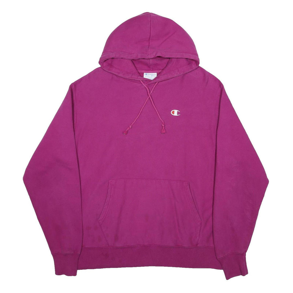 CHAMPION REVERSE WEAVE Mens Purple Pullover Hoodie L Cotton Blend Casual