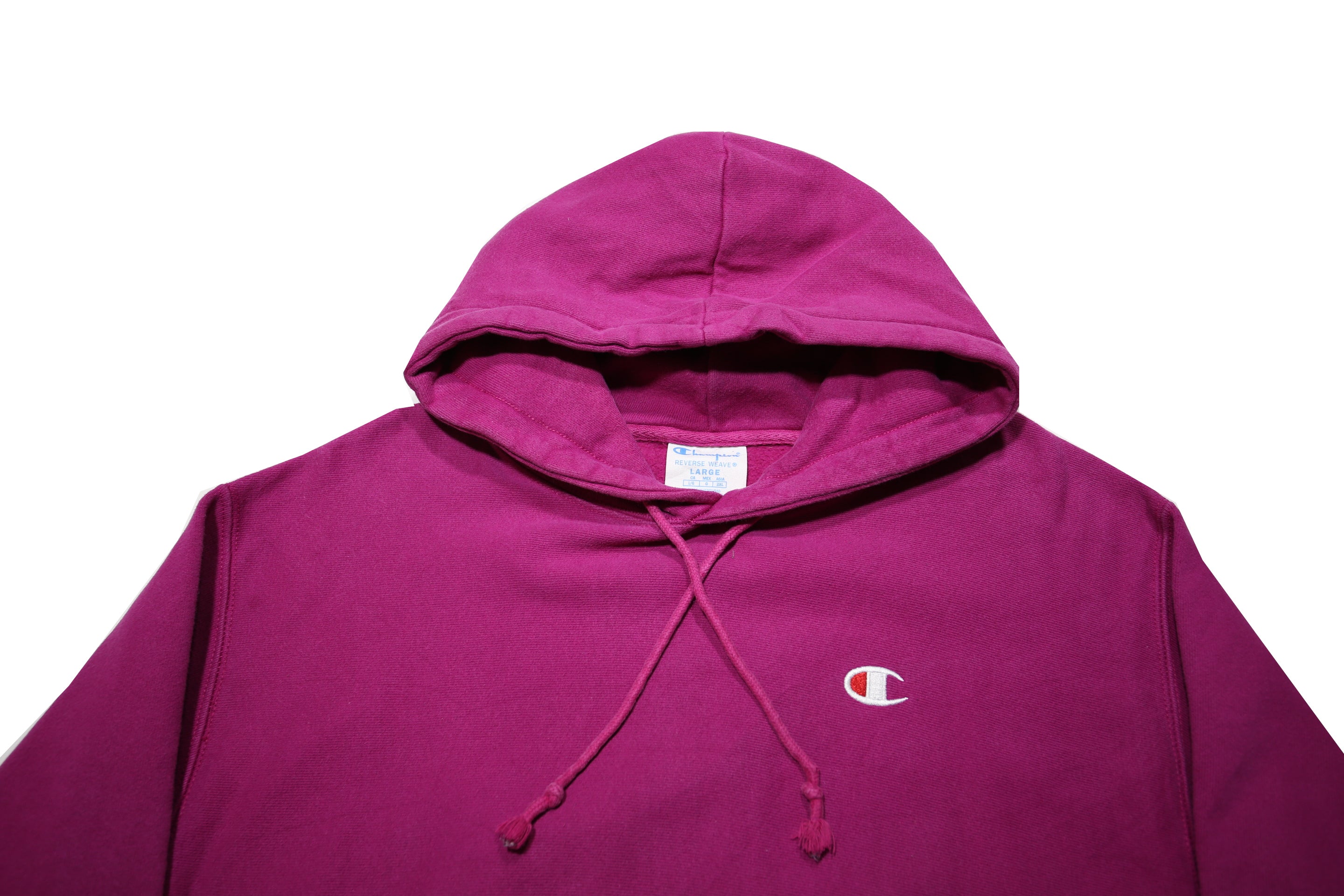 CHAMPION REVERSE WEAVE Mens Purple Pullover Hoodie L Cotton Blend Casual