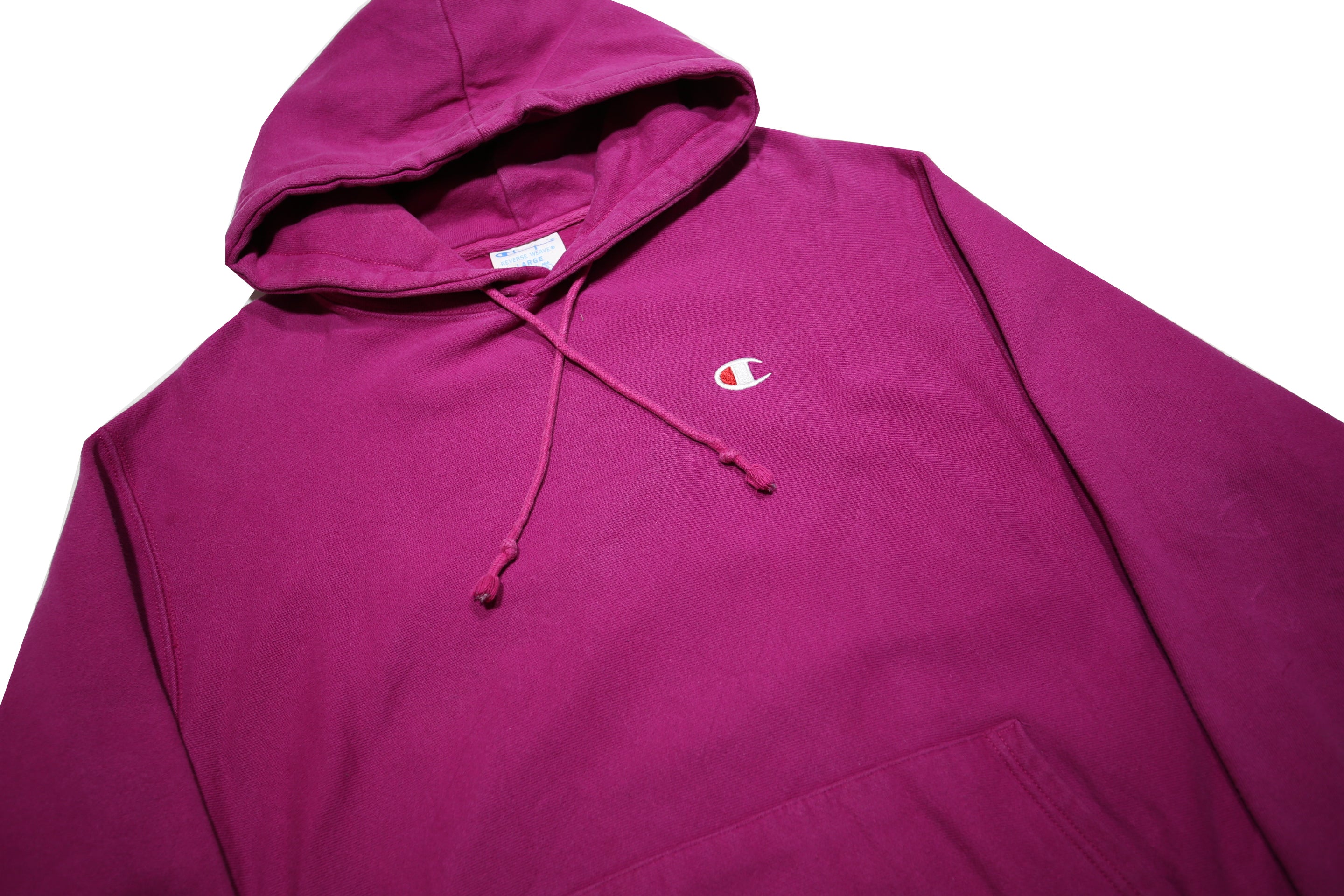 CHAMPION REVERSE WEAVE Mens Purple Pullover Hoodie L Cotton Blend Casual
