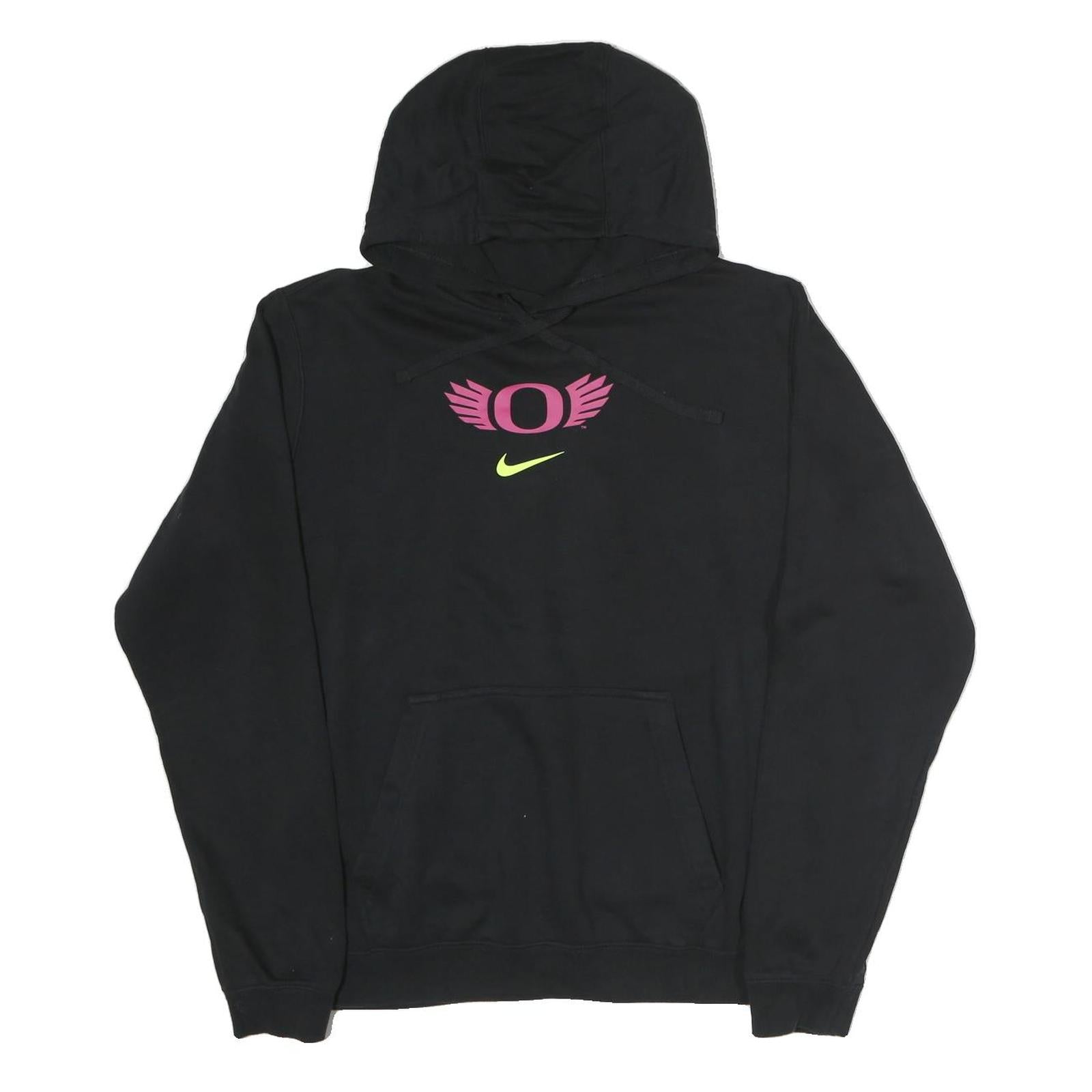 NIKE Womens Black Oregon Cotton Hoodie M Sportswear Casual Pullover