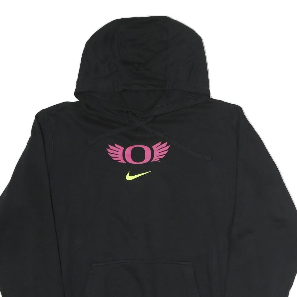 NIKE Womens Black Oregon Cotton Hoodie M Sportswear Casual Pullover