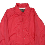 Mens Red Plain Jacket M Polyester Blend Button Closure Classic Fit Casual