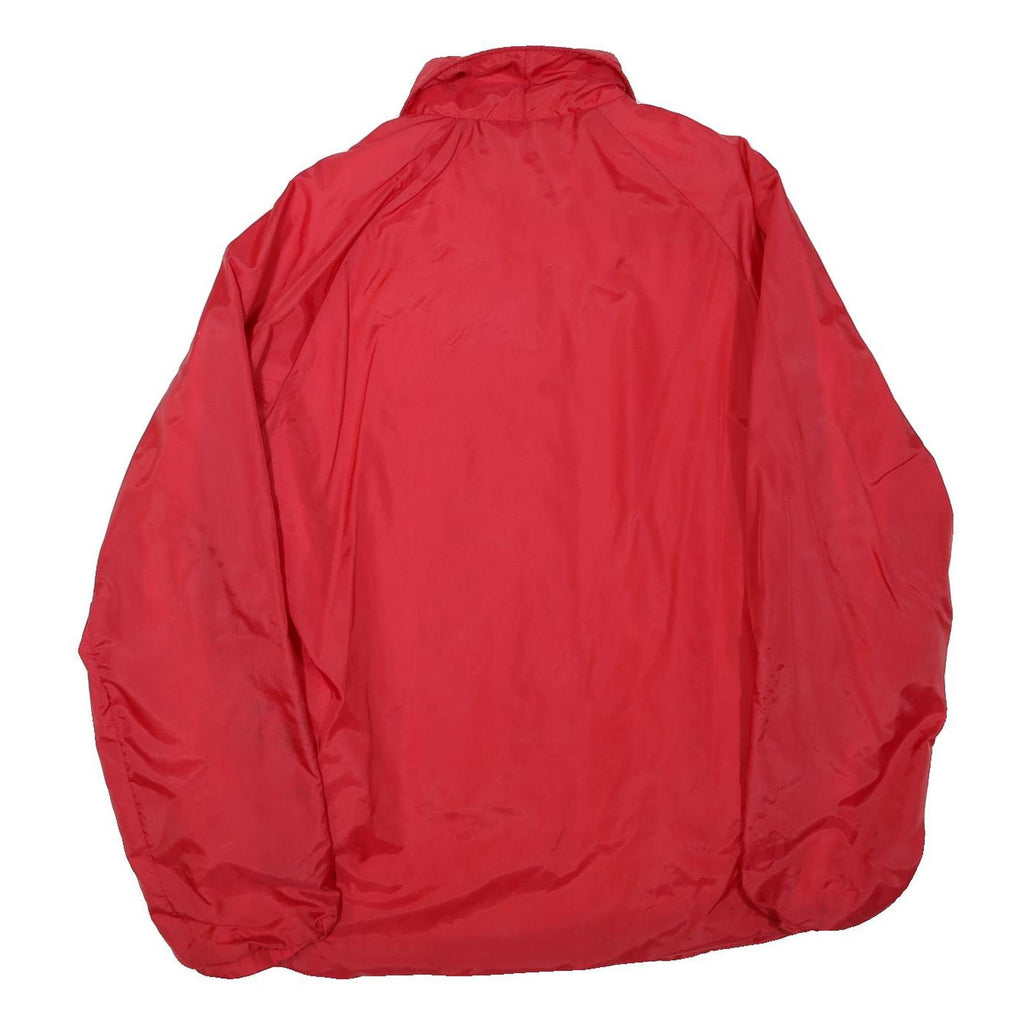 Mens Red Plain Jacket M Polyester Blend Button Closure Classic Fit Casual