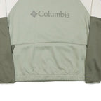 COLUMBIA Womens Green & Cream Sweatshirt Crew Neck L Polyester Blend