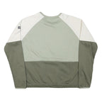COLUMBIA Womens Green & Cream Sweatshirt Crew Neck L Polyester Blend