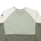 COLUMBIA Womens Green & Cream Sweatshirt Crew Neck L Polyester Blend