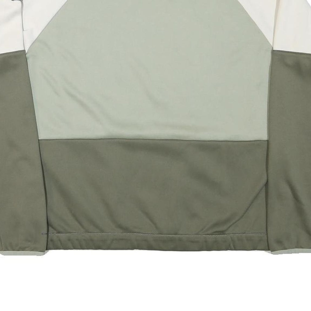 COLUMBIA Womens Green & Cream Sweatshirt Crew Neck L Polyester Blend