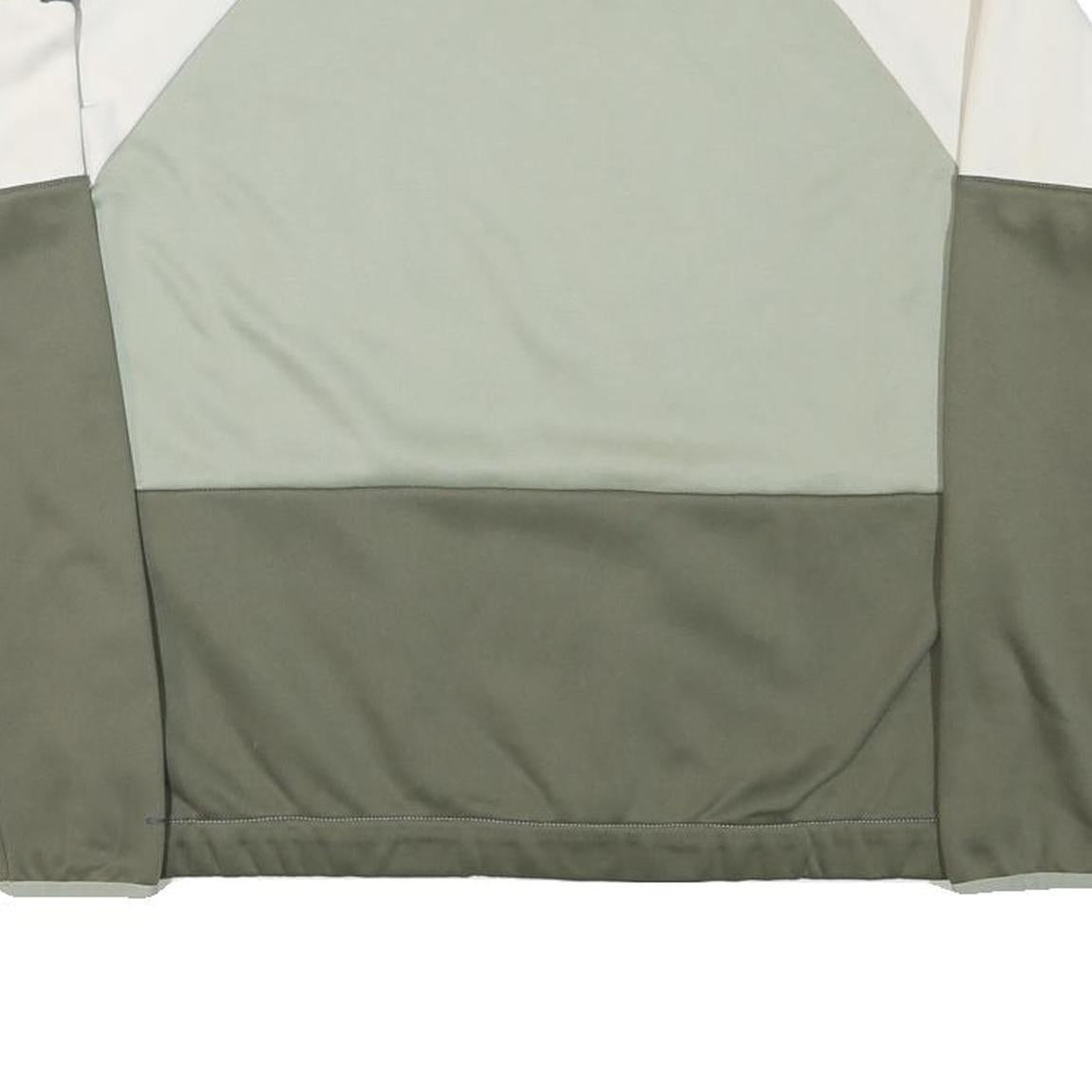 COLUMBIA Womens Green & Cream Sweatshirt Crew Neck L Polyester Blend