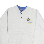 HILTON Womens Grey & Blue Chicago's Finest Crew Neck L Cotton Pullover