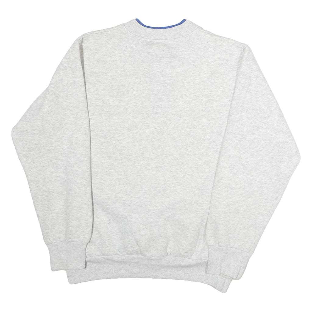 HILTON Womens Grey & Blue Chicago's Finest Crew Neck L Cotton Pullover