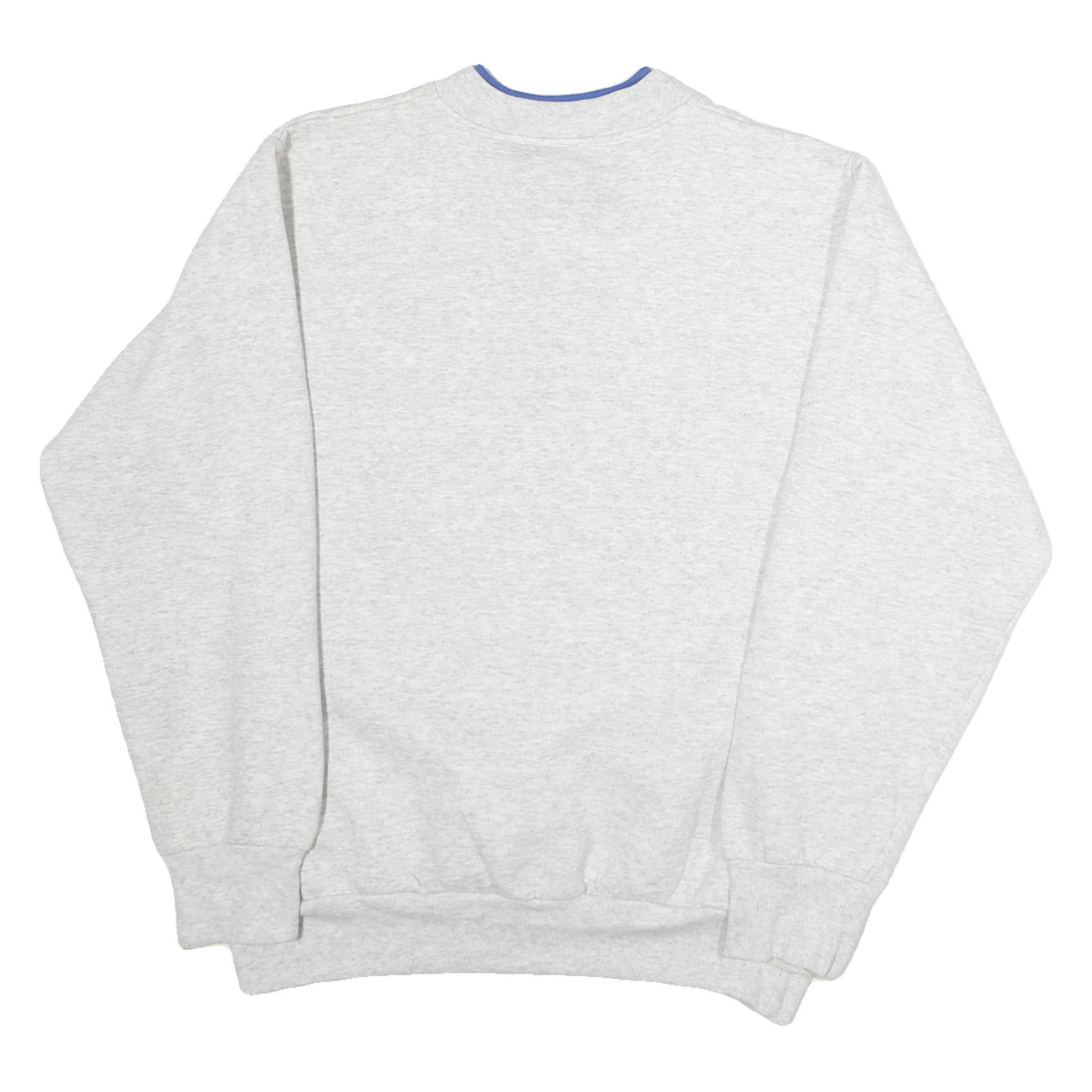HILTON Womens Grey & Blue Chicago's Finest Crew Neck L Cotton Pullover