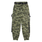 FB SISTER Cuffed Camouflage Cargo Womens Trousers Green Regular Tapered W26 L28