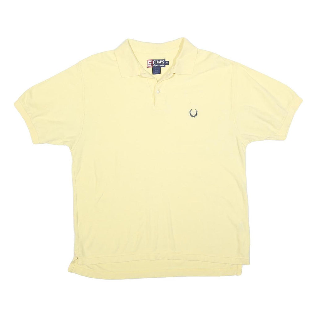 CHAPS RALPH LAUREN Mens Yellow Short Sleeve Plain M Cotton Blend Polo Shirt