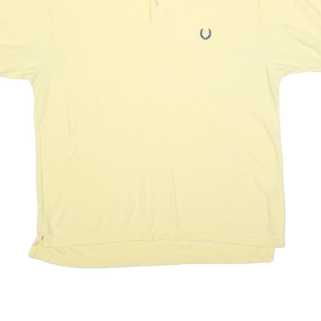 CHAPS RALPH LAUREN Mens Yellow Short Sleeve Plain M Cotton Blend Polo Shirt