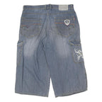 NABUCCO Mens Blue Cargo Cotton Blend Shorts 2XL W34 Embroidered Pocket