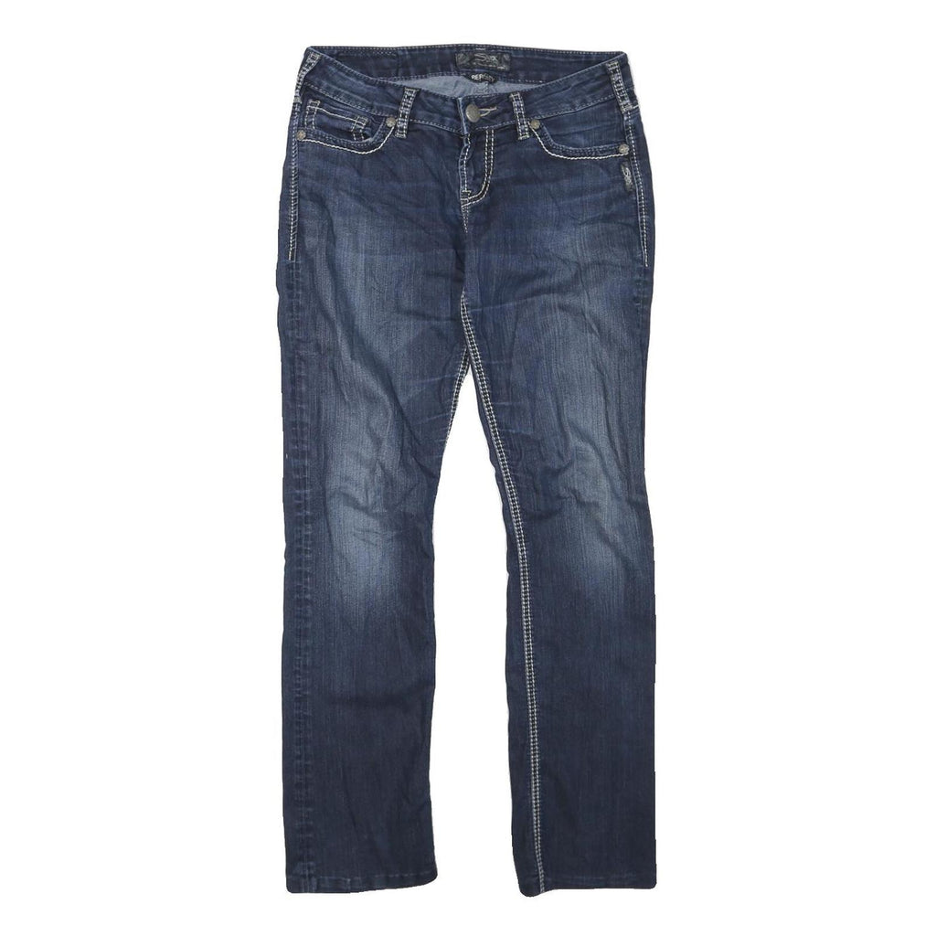 SILVER Womens Blue Regular Jeans Denim Medium W30 L30 Stylish Stitch Detail