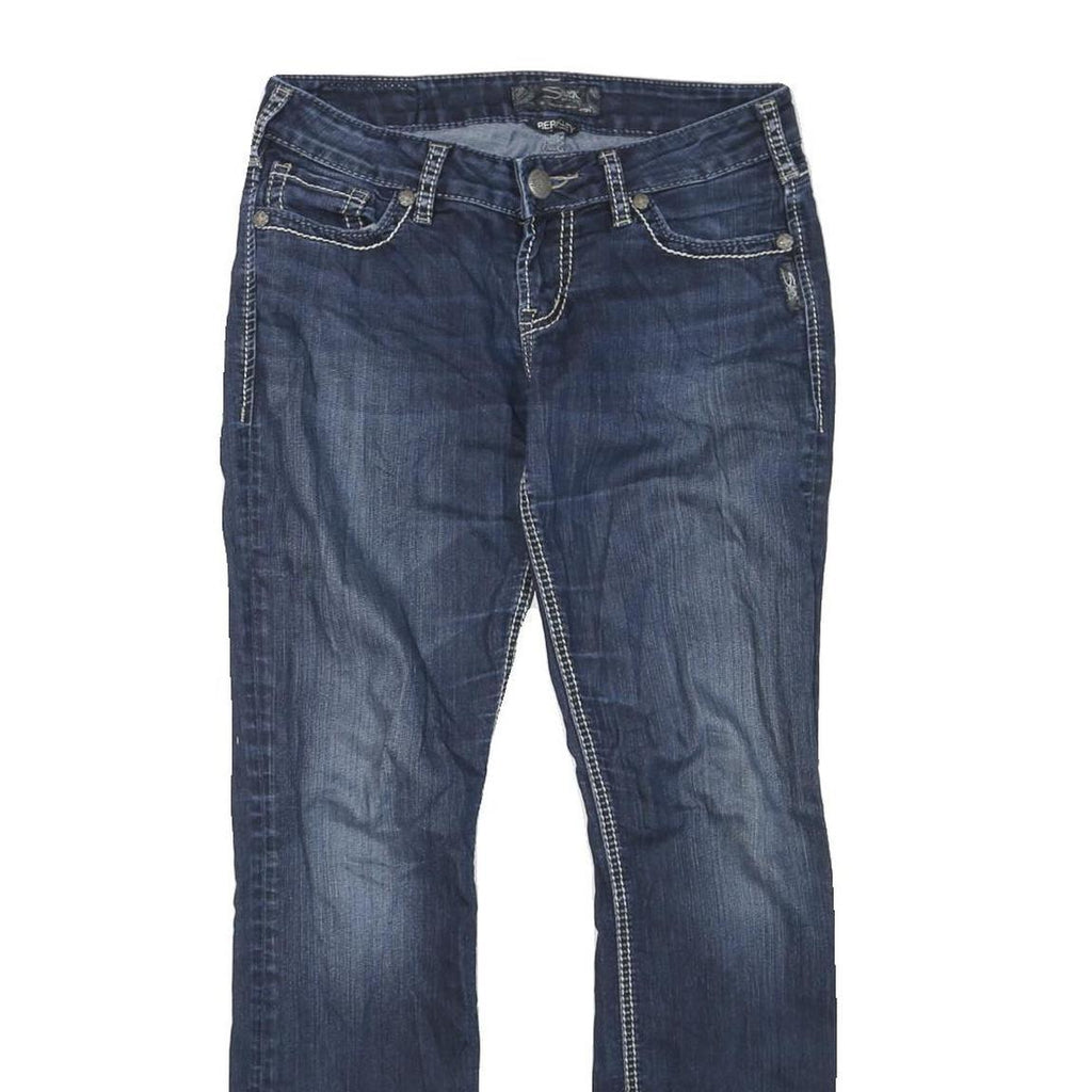 SILVER Womens Blue Regular Jeans Denim Medium W30 L30 Stylish Stitch Detail