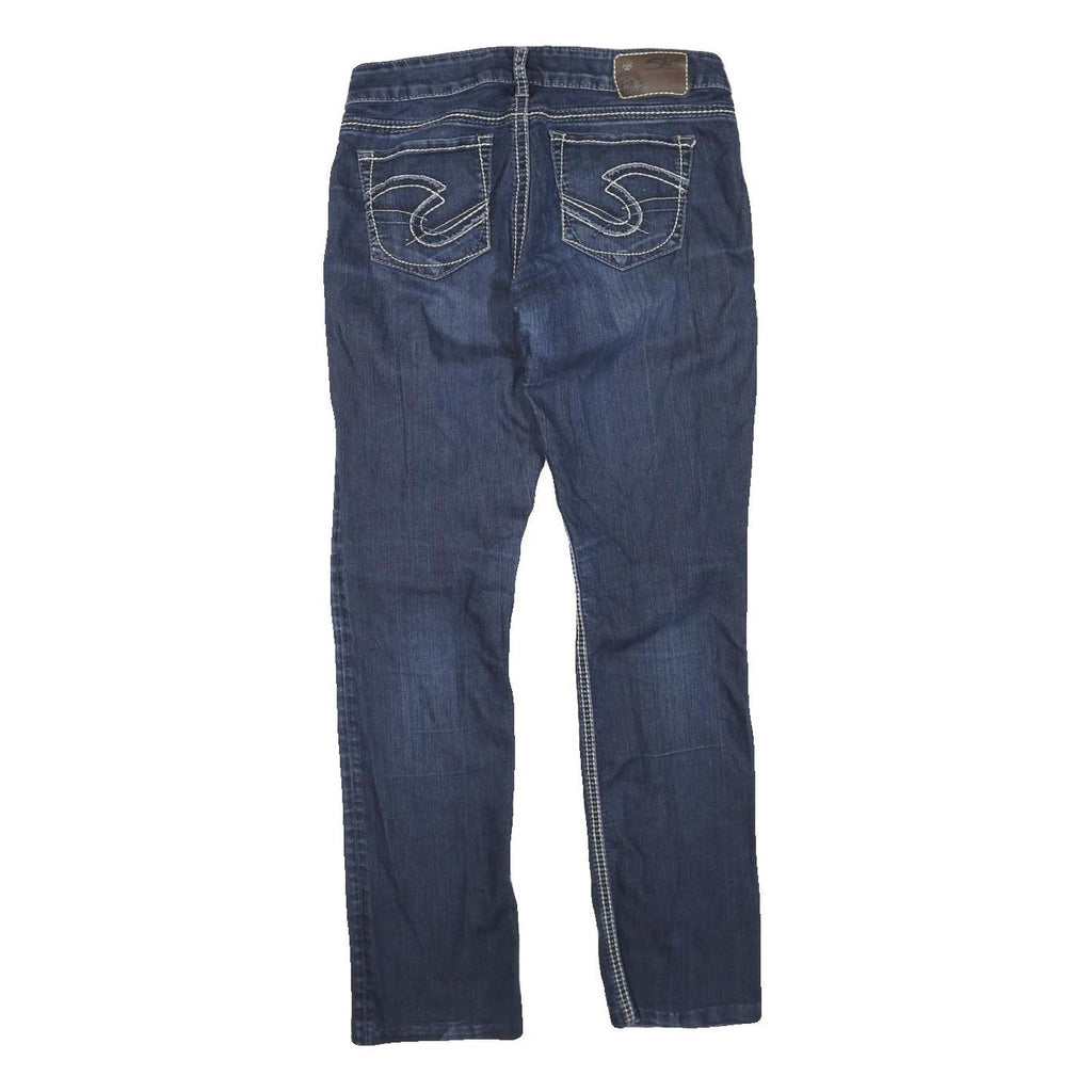 SILVER Womens Blue Regular Jeans Denim Medium W30 L30 Stylish Stitch Detail