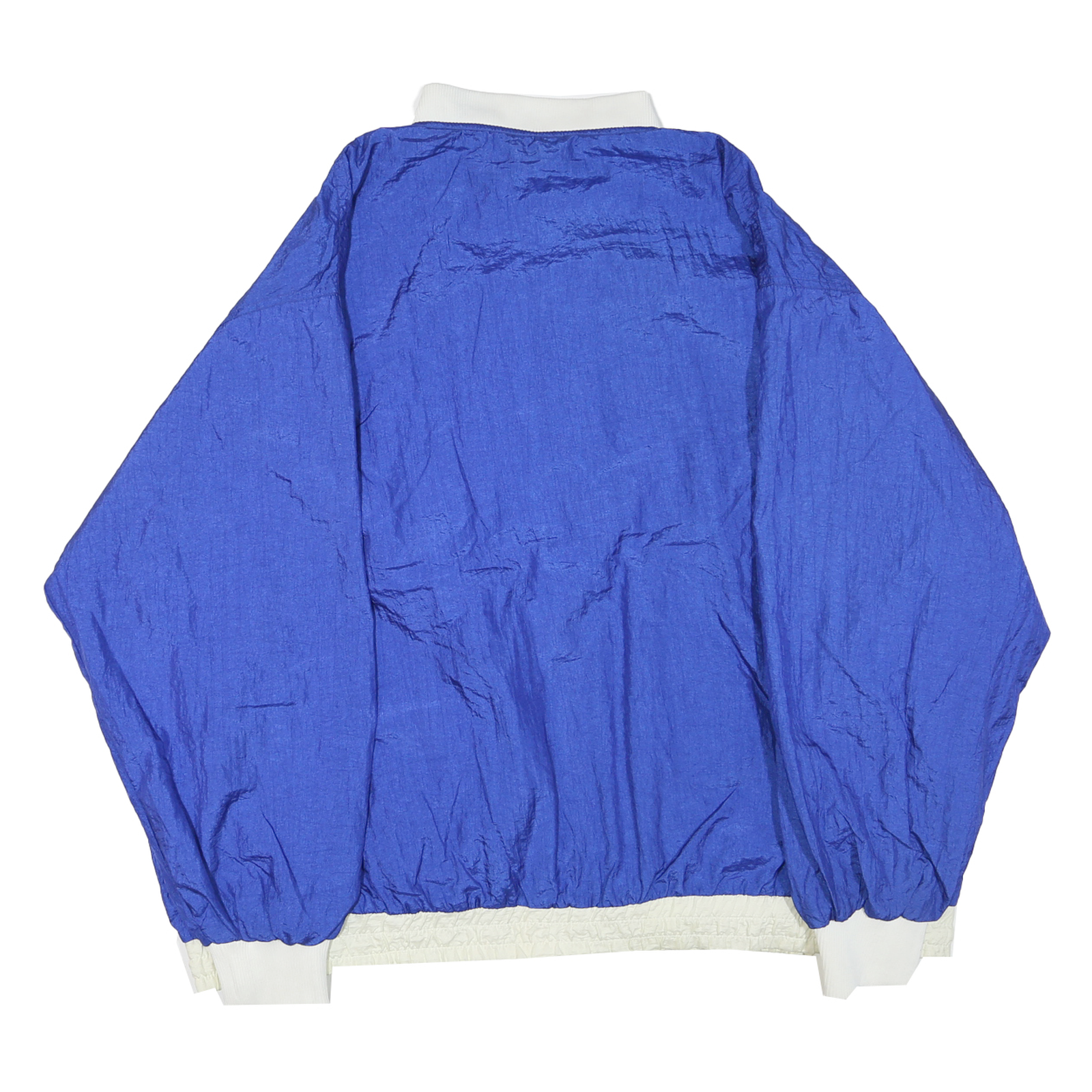 Mens Blue White Casual Zip Polyester Blend Bomber Jacket 2XL Lightweight