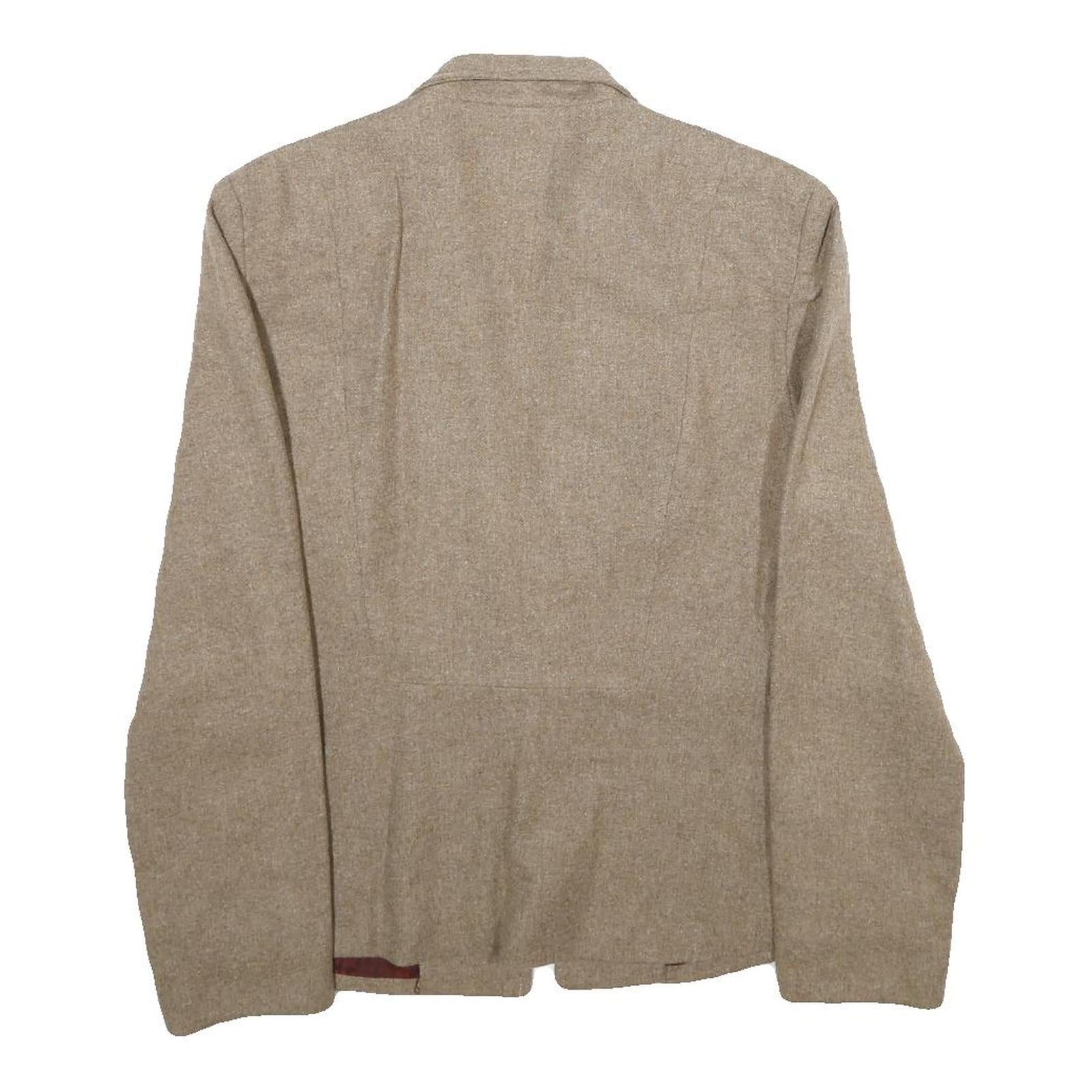 BRAZILIA Womens Beige Wool Jacket S Button Plain Classic Tailored Stylish