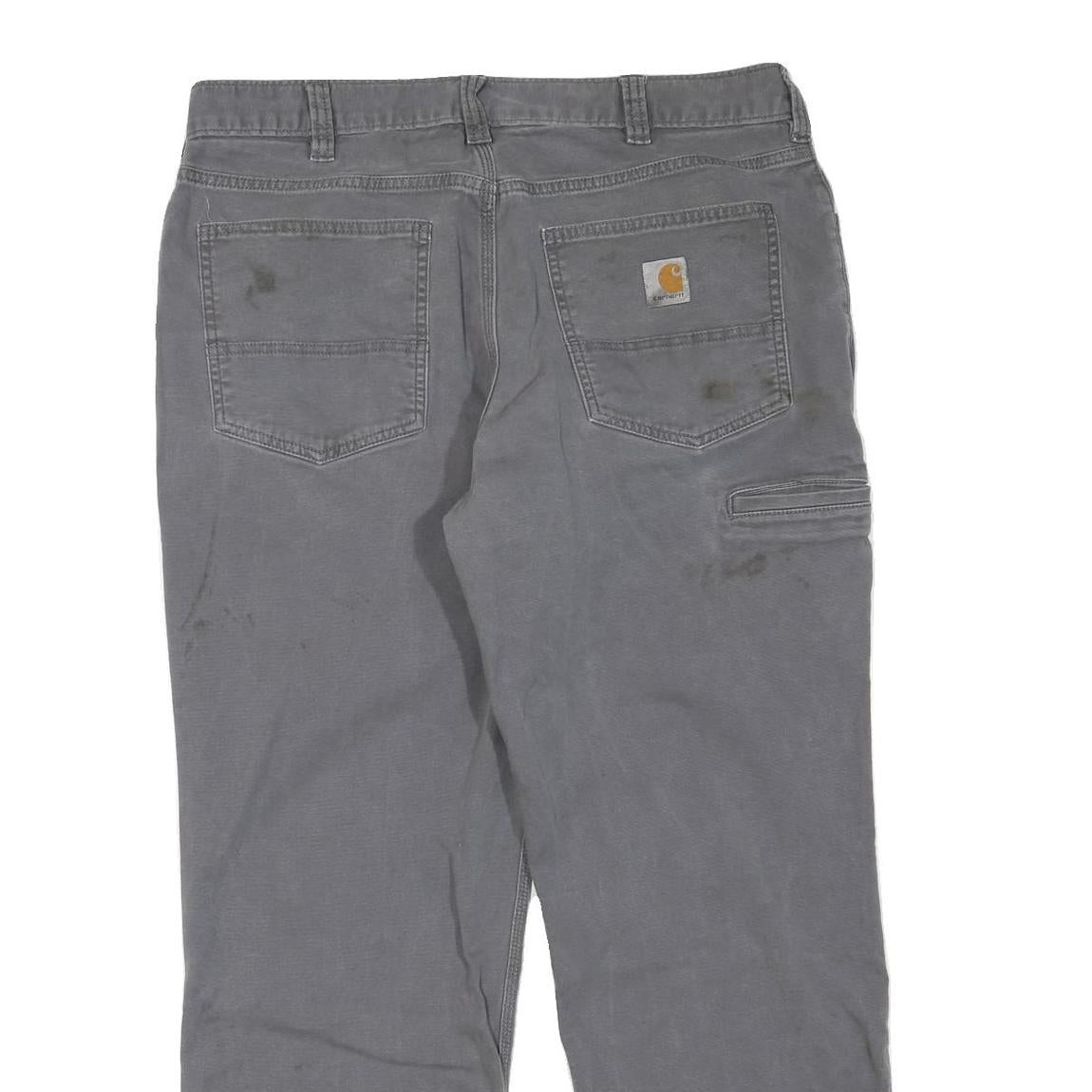 CARHARTT Mens Cotton Blend Grey Regular Fit Straight Leg Trousers W36 L27