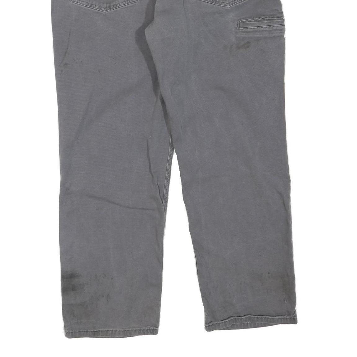 CARHARTT Mens Cotton Blend Grey Regular Fit Straight Leg Trousers W36 L27