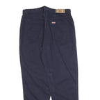 TEDDYS Womens Cotton Blend Navy Regular Fit Trousers W32 L30 Classic Zip Closure