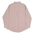 CHAPS Mens Cream & Red Checked Shirt XL Classic Button Down Collar Long Sleeve