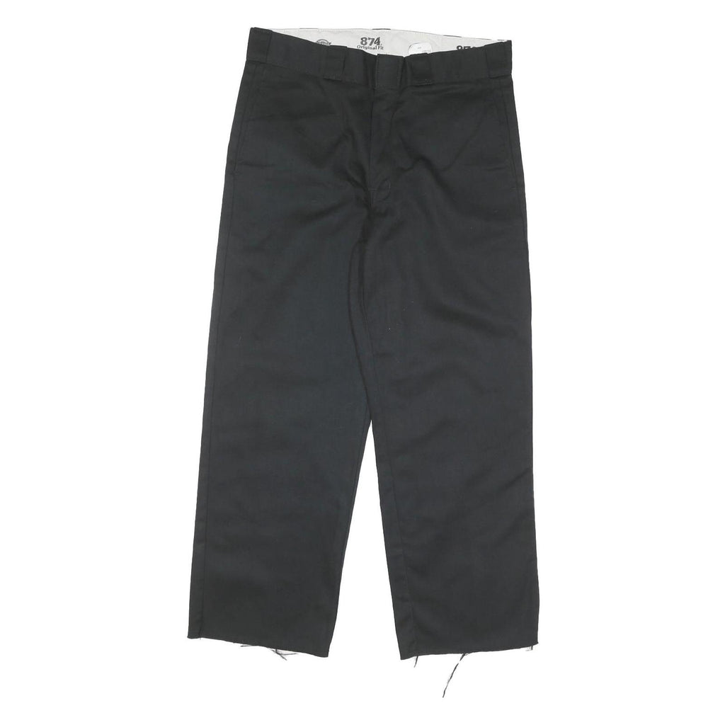 DICKIES Mens Regular Black Cotton Blend Zip Trousers W34 L29 Workwear Classic