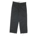 DICKIES Mens Regular Black Cotton Blend Zip Trousers W34 L29 Workwear Classic