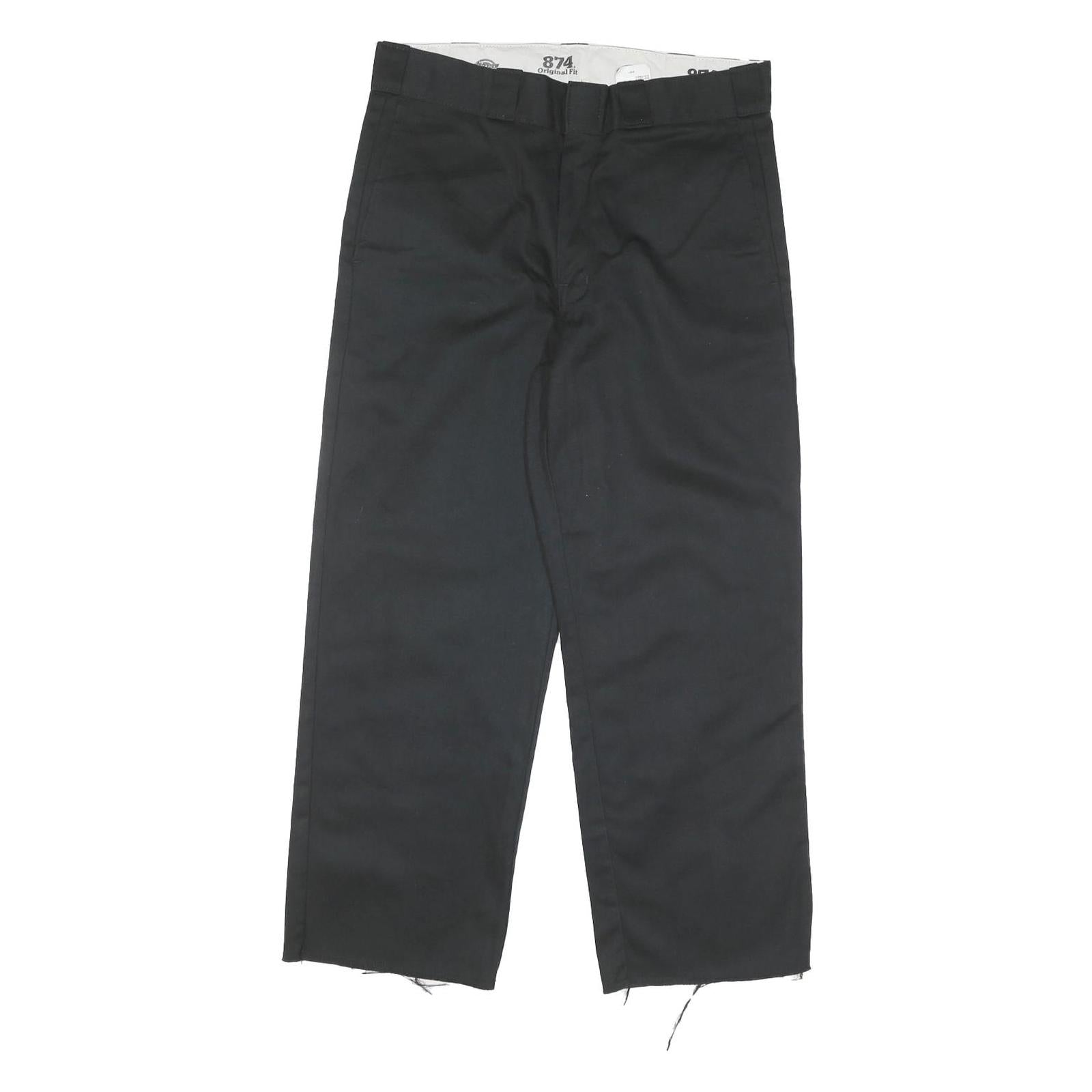 DICKIES Mens Regular Black Cotton Blend Zip Trousers W34 L29 Workwear Classic