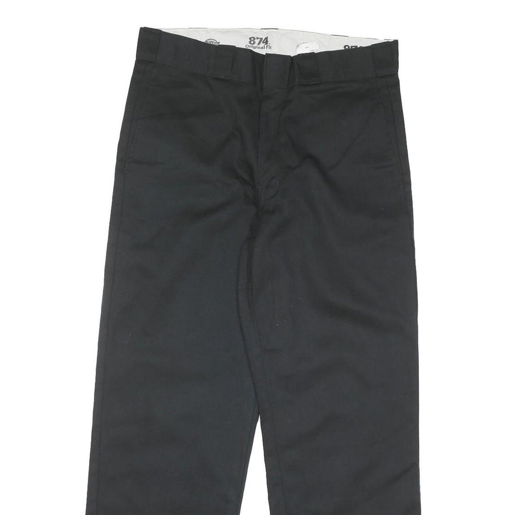 DICKIES Mens Regular Black Cotton Blend Zip Trousers W34 L29 Workwear Classic