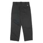 DICKIES Mens Regular Black Cotton Blend Zip Trousers W34 L29 Workwear Classic
