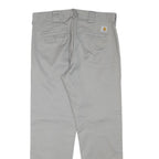 CARHARTT Mens Cotton Blend Grey Regular Straight Trousers W34 L30 Workwear Zip