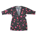DANCING LEOPARD Womens Black Red Pink Floral Wrap Dress Polyester Blend UK 14
