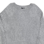 ELLEN AMBER Womens Grey Plain Jumper Crew Neck Basic Knit M Casual Knitwear