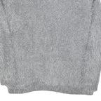 ELLEN AMBER Womens Grey Plain Jumper Crew Neck Basic Knit M Casual Knitwear