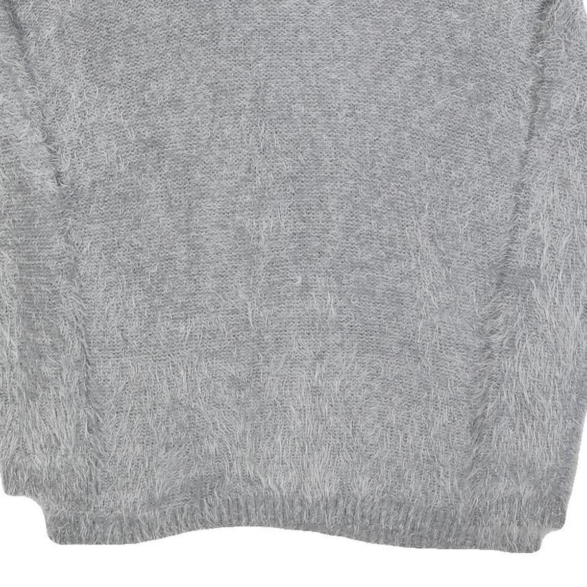 ELLEN AMBER Womens Grey Plain Jumper Crew Neck Basic Knit M Casual Knitwear